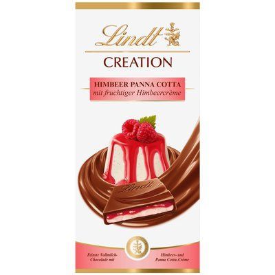 Шоколад молочный Lindt Creation Himbeer Panna Cotta с кремовой фруктово-малиновой начинкой, 150г 15099 фото