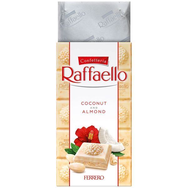 Шоколад белый Raffaello Coconut&Almond с миндально-кокосовой начинкой, 90г 15030 фото