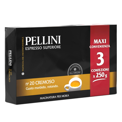Кофе молотый Pellini Espresso Superiore N.20 Cremoso (3*250г), 750 г 85453 фото