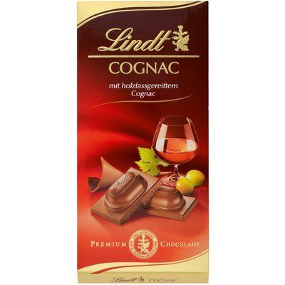 Молочний шоколад Lindt Cognac з коньячною начинкою, 100г 15225 фото