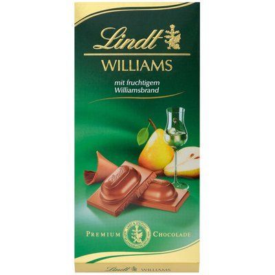 Молочний шоколад Lindt Williams з начинкою з грушевого бренді, 100г 15227 фото