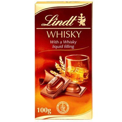 Молочний шоколад Lindt Whisky з начинкою з віскі, 100г 15228 фото