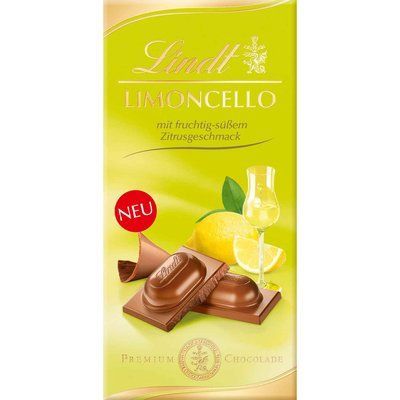 Молочний шоколад Lindt Limoncello з начинкою з лимонного лікеру, 100г 15229 фото